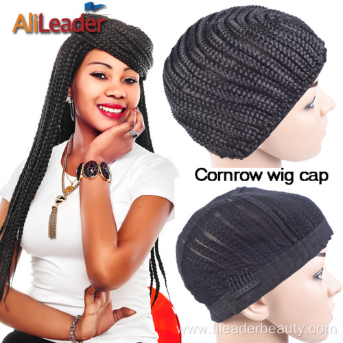 Black Box Braided Cornrow Wig Caps With Combs